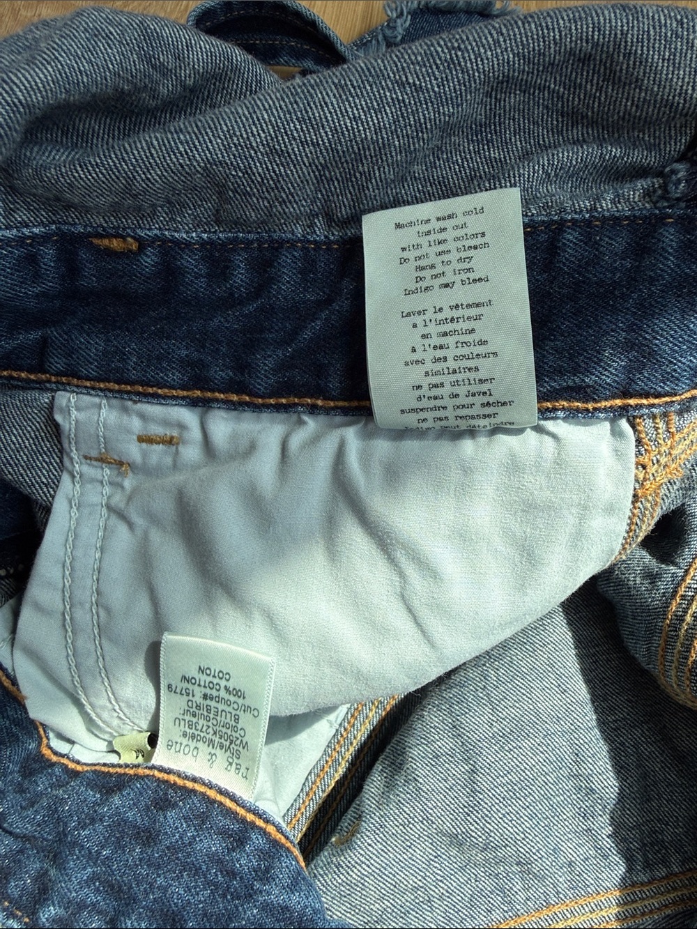 rag & bone Dark Blue Denim Short Overalls - Picture 3 of 4
